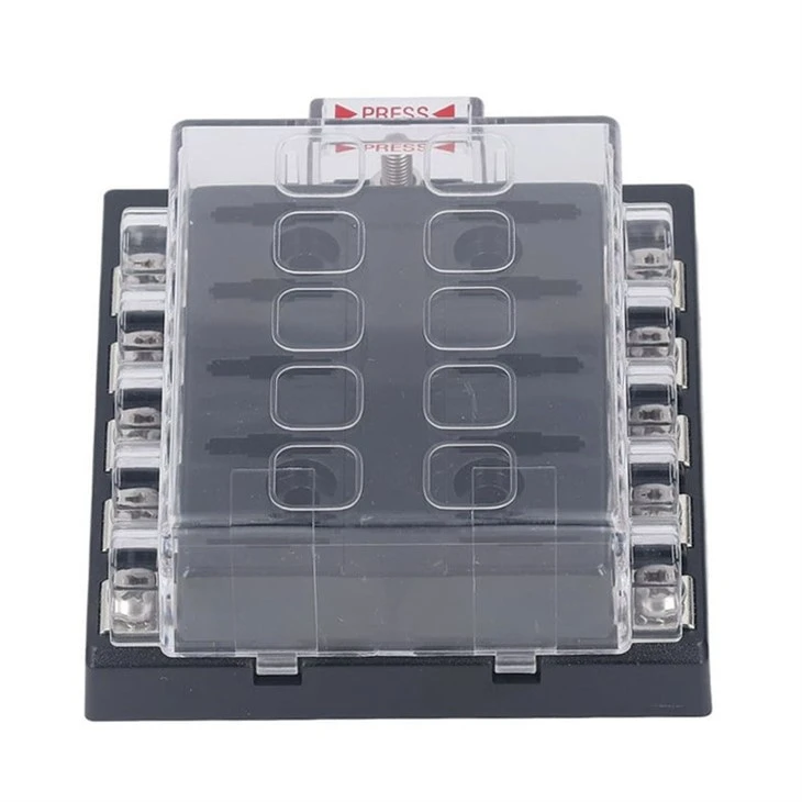 1 Input 10 Output 10 Way Standard Medium Universal Blade Fuse Block Board With Screw Terminal Sticker Labels For SUV Yachts